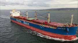 Drone Footage of Large Bulk Carrier Ship
