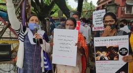 Women protest in Hathras after woman dies following alleged gang-rape