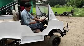 Farmer builds fully functional battery-operated car in central India