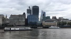 Time-lapse of boats on the River Thames in Central London