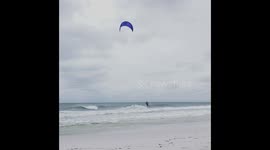 Surfer Took Some Hard Falls Kitelooping Into The Oncoming Waves