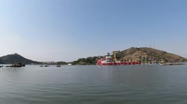 Ship crossing the Vitoria Bay