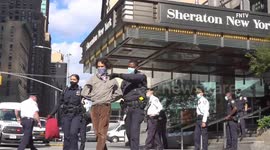 Police arrest anti-homelessness protesters occupying Sheraton Hotel in New York
