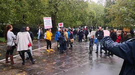 Anti lockdown protesters gather at Hyde Park, speakers corner