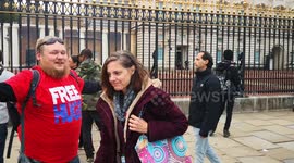 Anti-lockdown protester gives