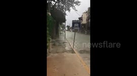 Flooded roads and high winds as Tropical Storm Gamma batters Yucatan Peninsula