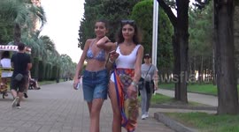 Georgian YouTubers pretend to throw buckets of water on public in latest prank