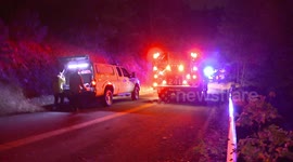 Firefighters battle blaze caused by fatal car crash in California