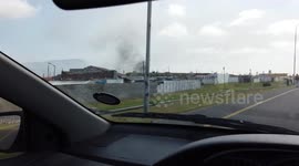 Factory fire in Cape Town seen from miles away