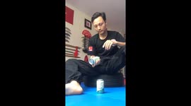 Vietnamese man can puncture beer cans with his finger