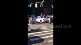 Trump supporters block traffic at Trump Tower Manhattan for COVID-stricken President