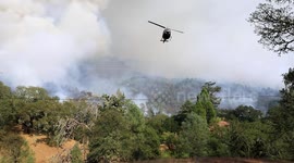 CalFire Used VLAT and Helicopter Air Support at the Glass Fire Incident Napa Fire B-Roll