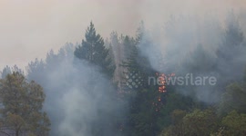 California Wildfire Mountain Top Flare-Ups B-Roll Napa Fire Glass Fire