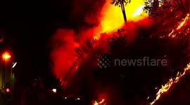 California Wildfire Roadside Firefight Glass Fire Napa Fire B-Roll