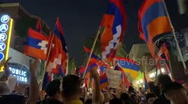 Armenians descend on CNN building in LA demanding media cover Nagorno-Karabakh conflict