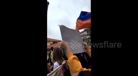 Pro-Armenia demonstration takes place outside Azerbaijan embassy in Canberra