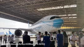 Plane in Indonesia has Covid-19 face mask painted on its nose