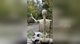 Toronto horticulturist tells you how to grow your own 12-foot skeleton in 'Gardeners' World' spoof  ahead of Halloween