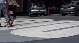 3D pedestrian crossing installed to improve road safety in Bangkok