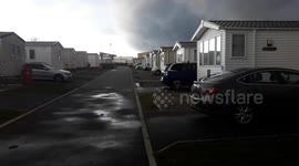 Rain clouds rolling in at Primrose Valley caravan park.