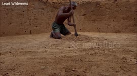 Old Man Builds Private Creative Underground Mansion With Underground King Room and Living Room