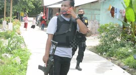 Indonesia drug bust: Dramatic moment speeding vehicle hits passing motorcyclist as shots are fired