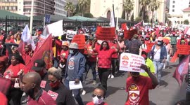 South Africa trade unions protest against job losses, corruption and gender-based violence