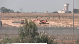 Construction work on border wall between Egypt and the Gaza Strip