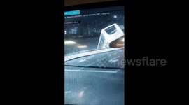 Bus in Argentina loses control and falls over a bridge