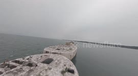 Drone captures eerie footage of abandoned 'ghost ships' off US coast