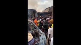 Footage shows aftermath of explosion at petrol station in Lagos, Nigeria