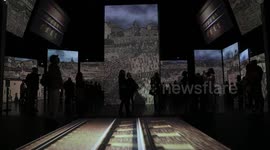 Van Gogh artwork is projected during a special exhibition