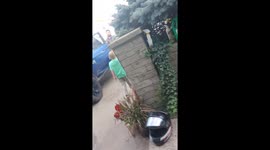 Daughter has waited all day for dad to come home so she can prank him !