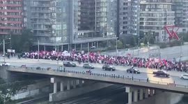 Nagorno-Karabakh conflict: Pro-Armenia protest in downtown Toronto