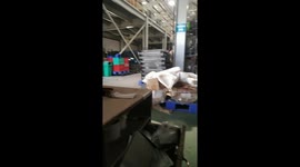 Warehouse inside video material storage