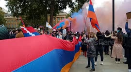 Nagorno-Karabakh conflict: Armenians protest outside Downing Street
