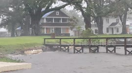 Hurricane Delta causes high winds and heavy rain around Lake Arthur