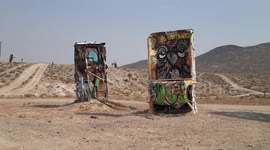 Vehicles buried in Nevada desert part of 'International Car Forest'