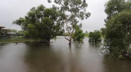 Flood damage caused by Cyclone Marcia in Queensland, Australia
