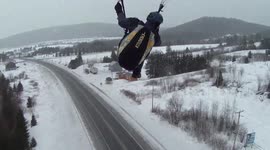 Paraglider hits power line in Canada
