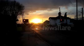 Busy Level Crossing Time Lapse at Rossington in Doncaster - U.K