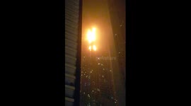 Dubai Marina building on fire