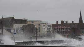 Storm waves batter Ayrshire Coast