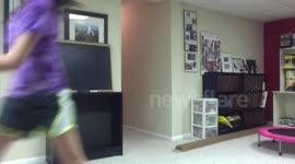 12 Year Old Faceplants Doing High Kicks, Mom Excited to Find out it's on Tape