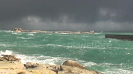 The little ferry for island of Sein by 50 miles of wind