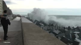 Huge waves batter San Sebastian