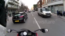 Cyclist rides into child crossing road