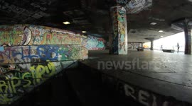 SKATER DOING AN INSANE GRIND OVER A BIG STAIRSET!!!!!