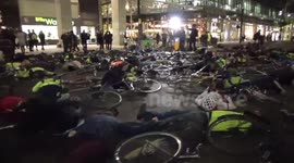 Cyclists stage London die-in protest