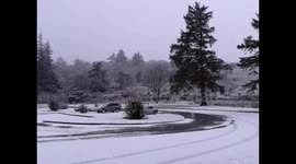 Snow falling softly in Stornoway today